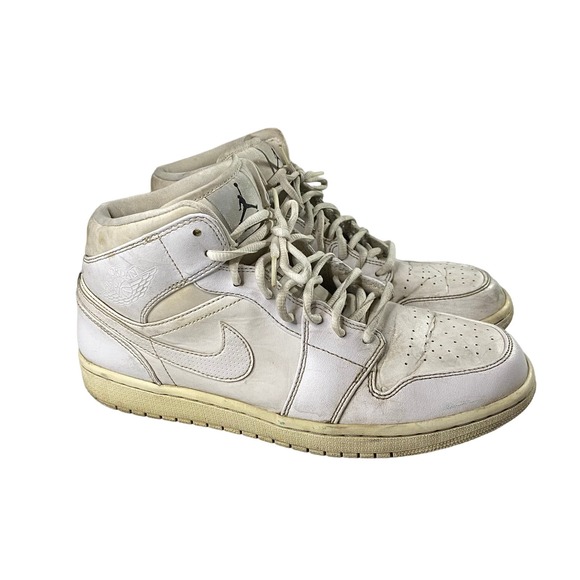 Nike Jordan 1 Triple White Men Shoes Sneakers 9.5